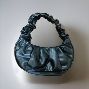 Elegant Black Ruched Handle Bag